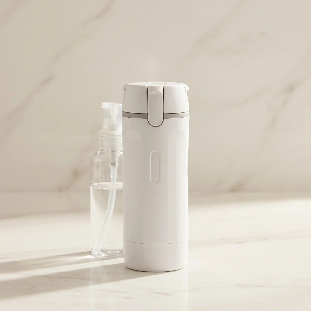 4-in-1 Reiseflaschen-Set – Reisebehälter mit transparenter Sprühflasche